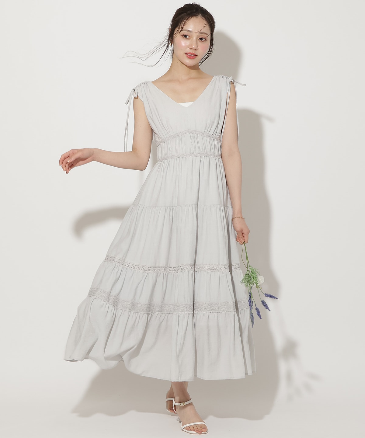 【6/11(thu)10時発売】ドロストショルダーティアードワンピース