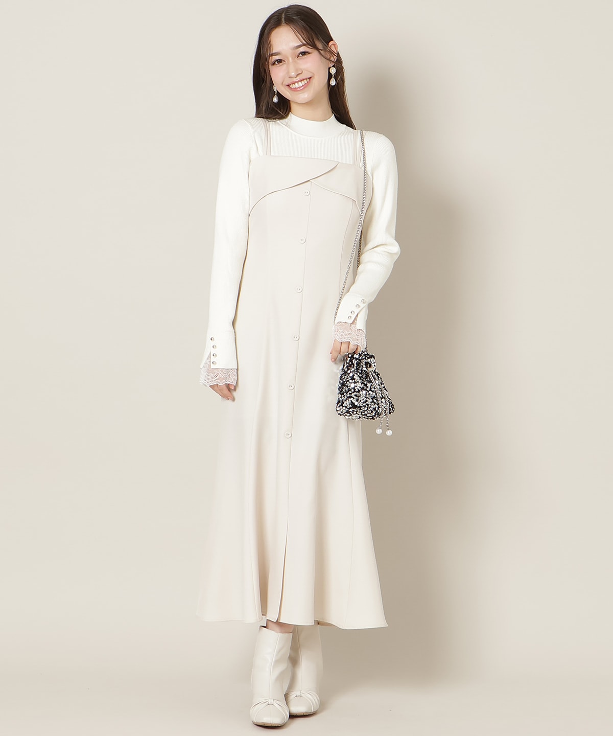 フロントスリットマーメイドワンピース