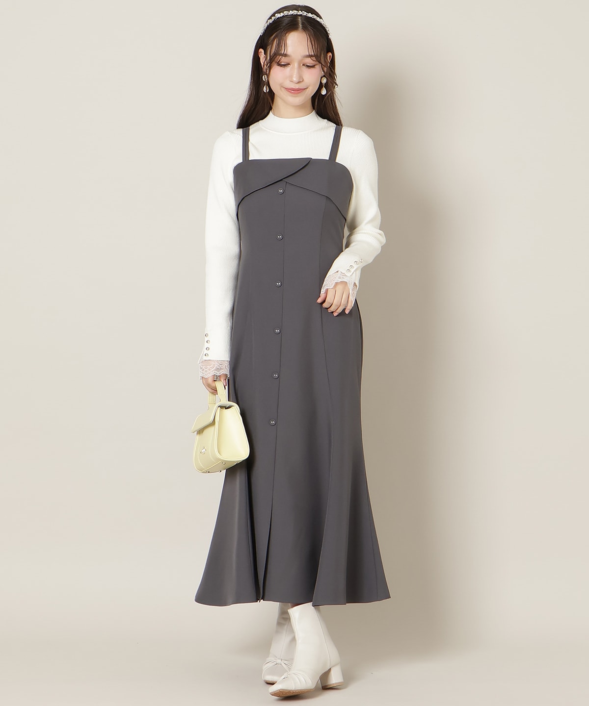 フロントスリットマーメイドワンピース