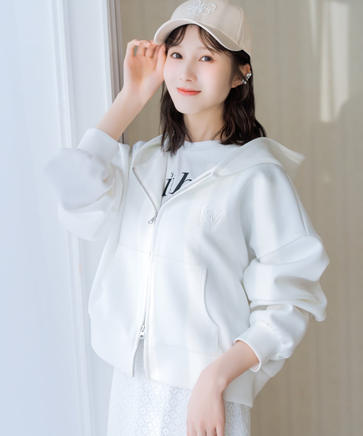 ダブルZIPオーバーサイズパーカー