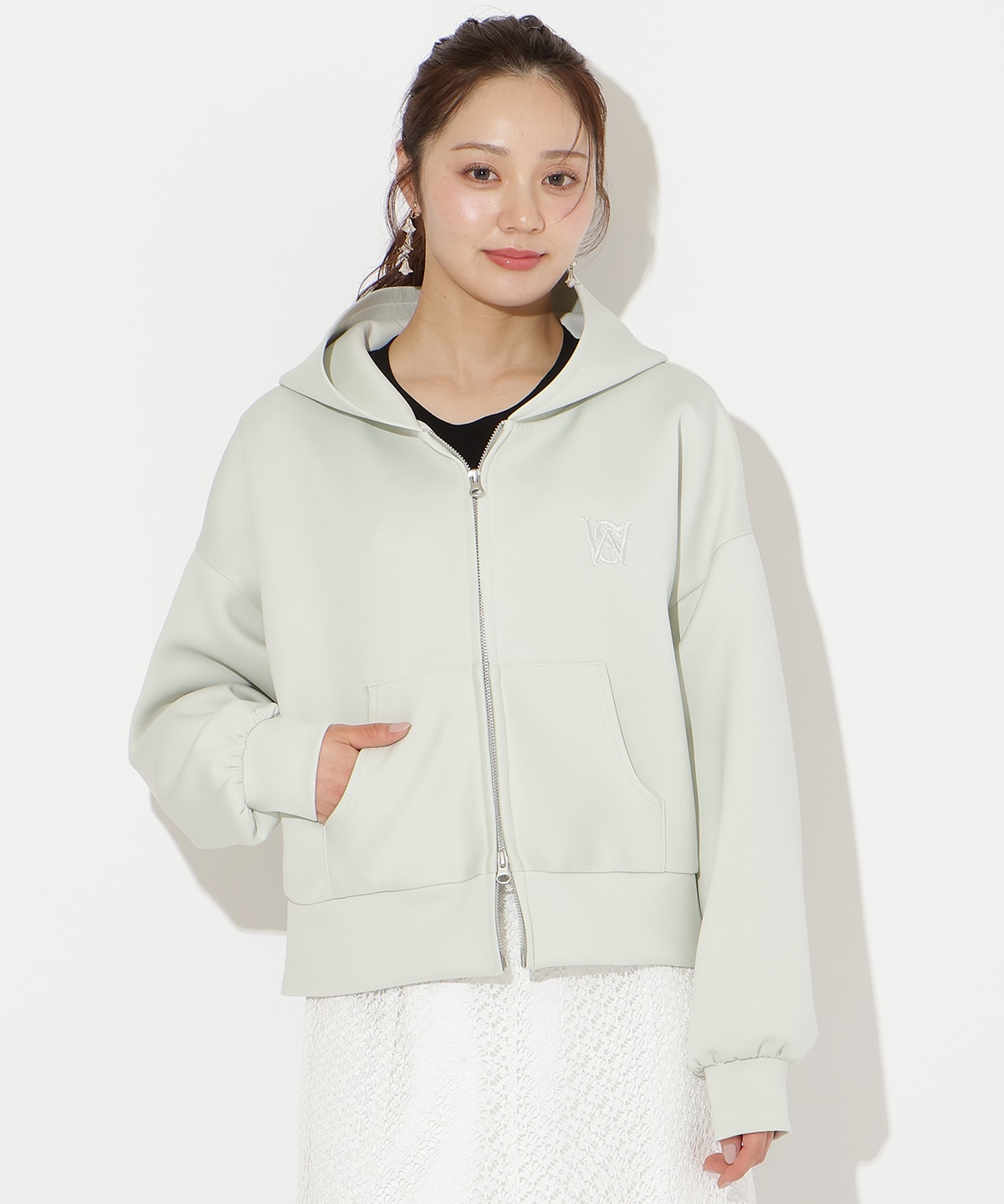 ダブルZIPオーバーサイズパーカー