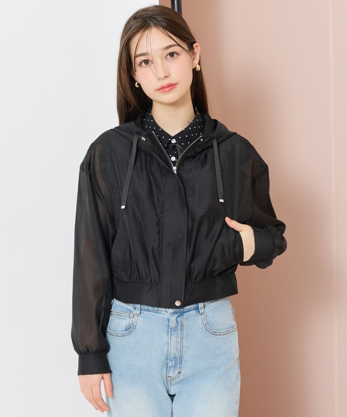 シアーフードブルゾン