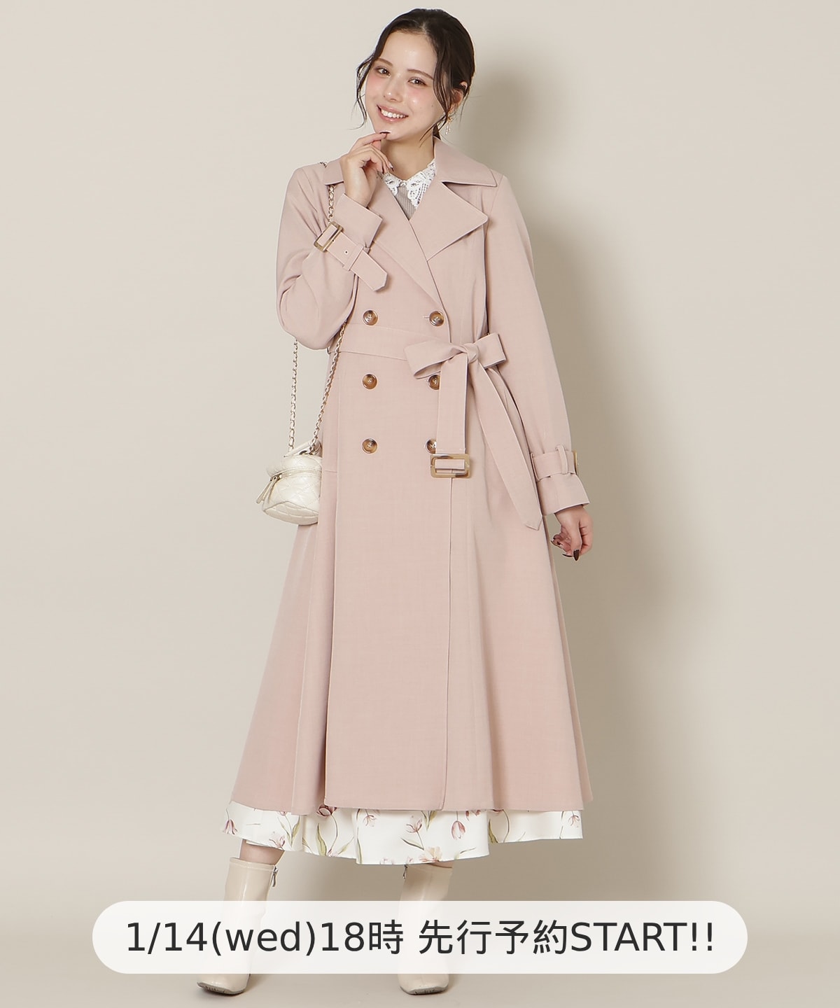 【1/14(wed)18時先行予約開始 】オリジナルフレアトレンチコート