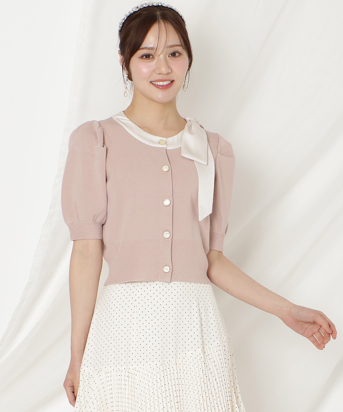 【2/27(fri)発売】リボンパフカーディガン