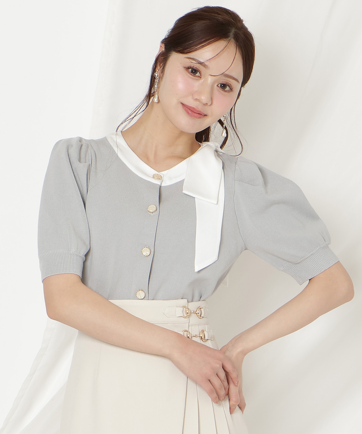 【2/27(fri)発売】リボンパフカーディガン