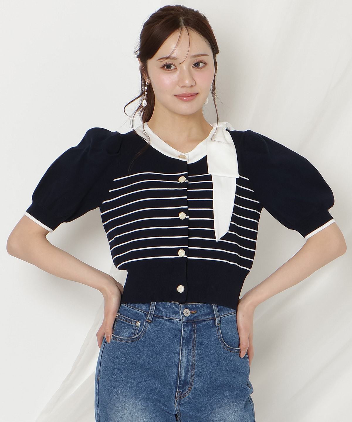 【2/27(fri)発売】リボンパフカーディガン