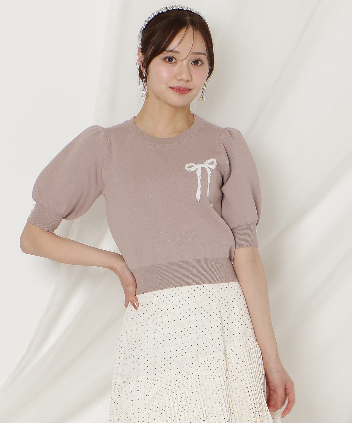 【2/27(fri)発売】リボンジャガードパフニット