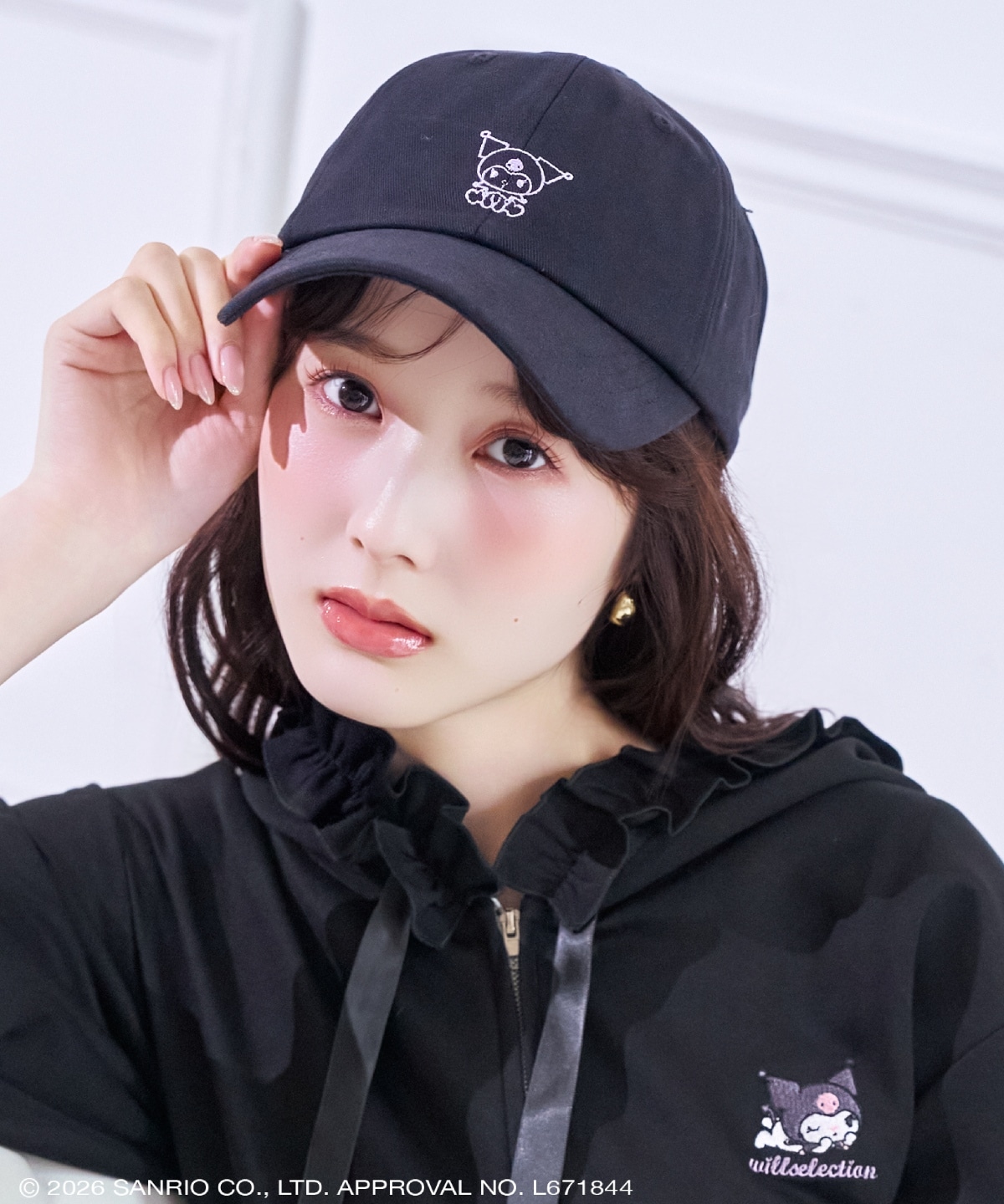 【9/17(thu)10時発売】WILLSELECTION×マイメロディ&クロミ バックリボン刺繍キャップ