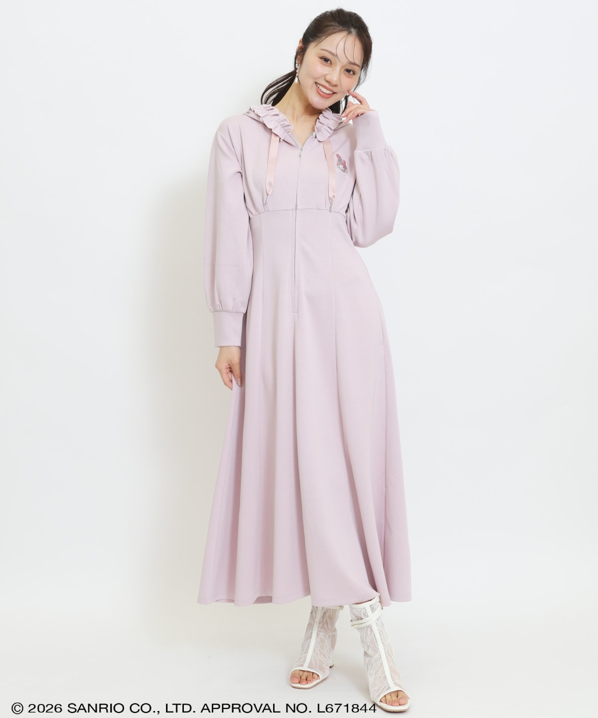 【9/17(thu)10時発売】WILLSELECTION×マイメロディ&クロミ 刺繍フリルフードパーカーワンピース