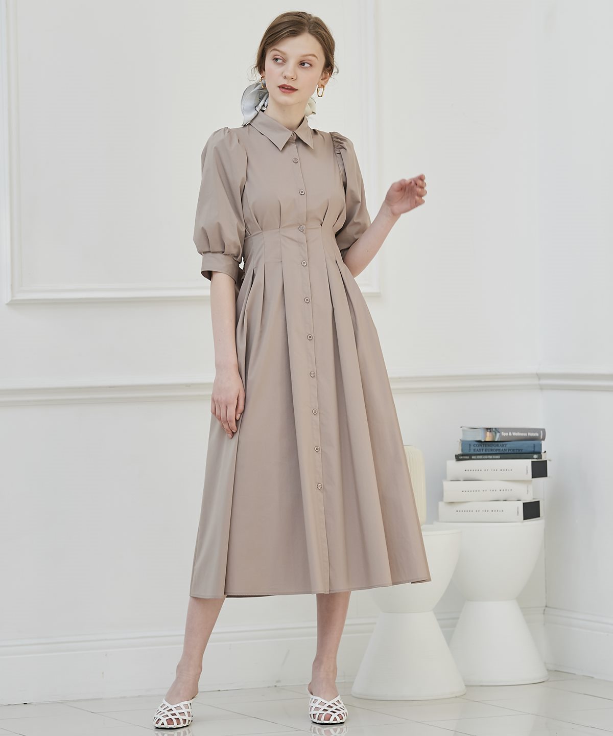 ウエストタックバックリボンシャツワンピース M ダークブラウン And Couture 公式オンラインショップ バーンデストローズ