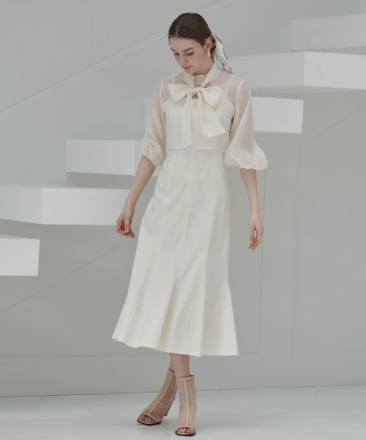 シアープルオーバーレイヤードワンピース M ベージュ And Couture 公式オンラインショップ バーンデストローズ シアープルオーバーレイヤードワンピース M ベージュ And Couture 公式オンラインショップ バーンデストローズ