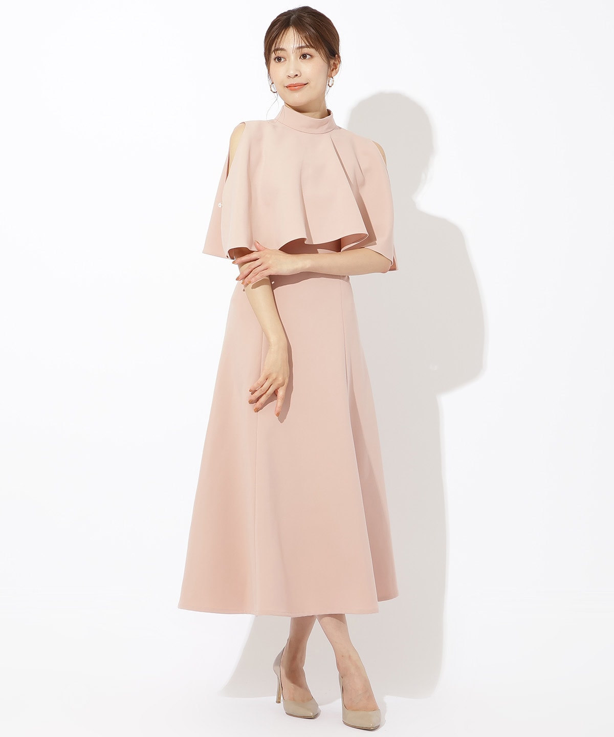 ケープレイヤードドレス(M ピンク): And Couture｜公式オンライン