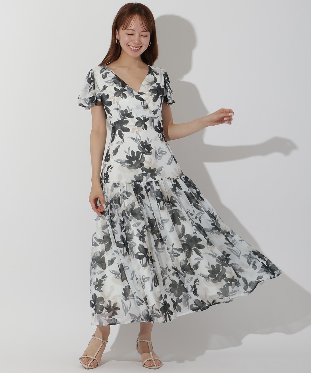 BIGフラワーカシュクールワンピース(F レッド): And Couture｜公式 