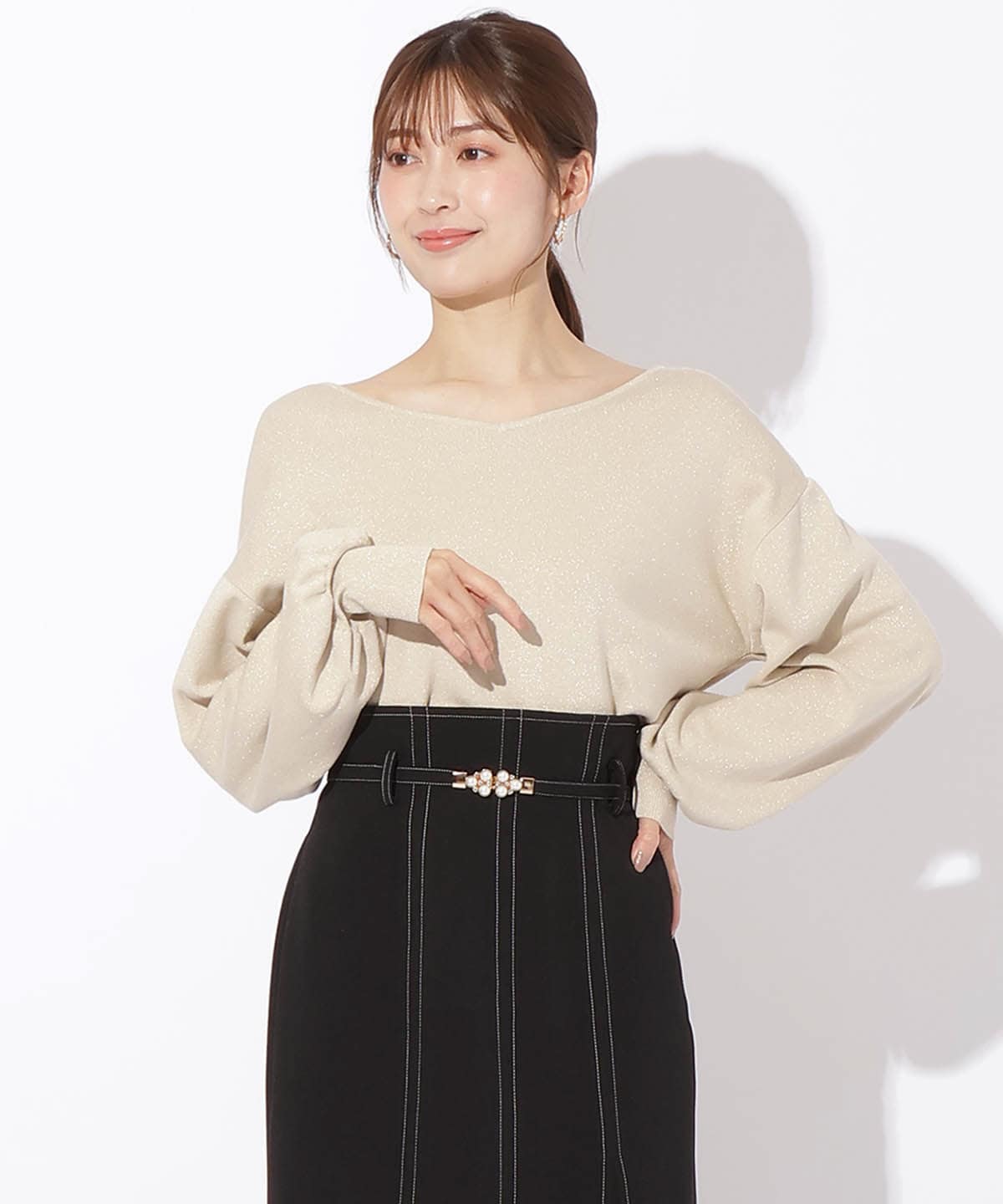 ラメニットバックチェーンプルオーバー