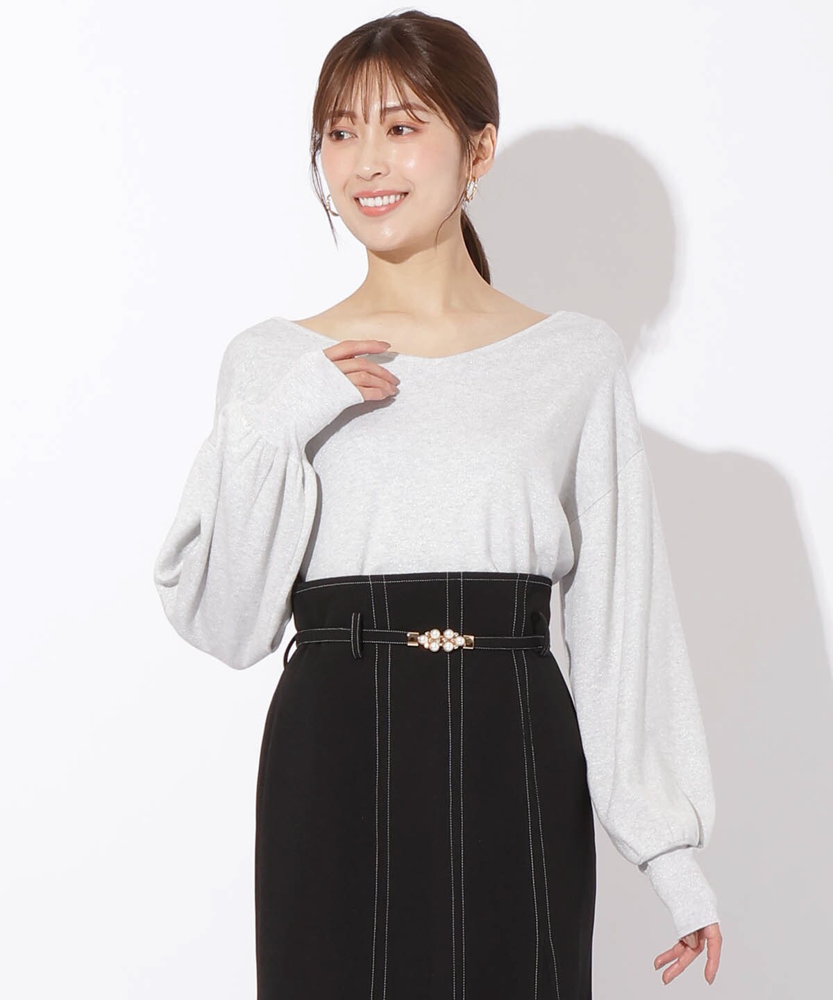 ラメニットバックチェーンプルオーバー