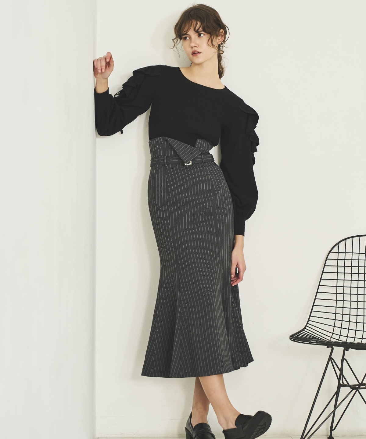 ウエスト折り返しマーメイドスカート