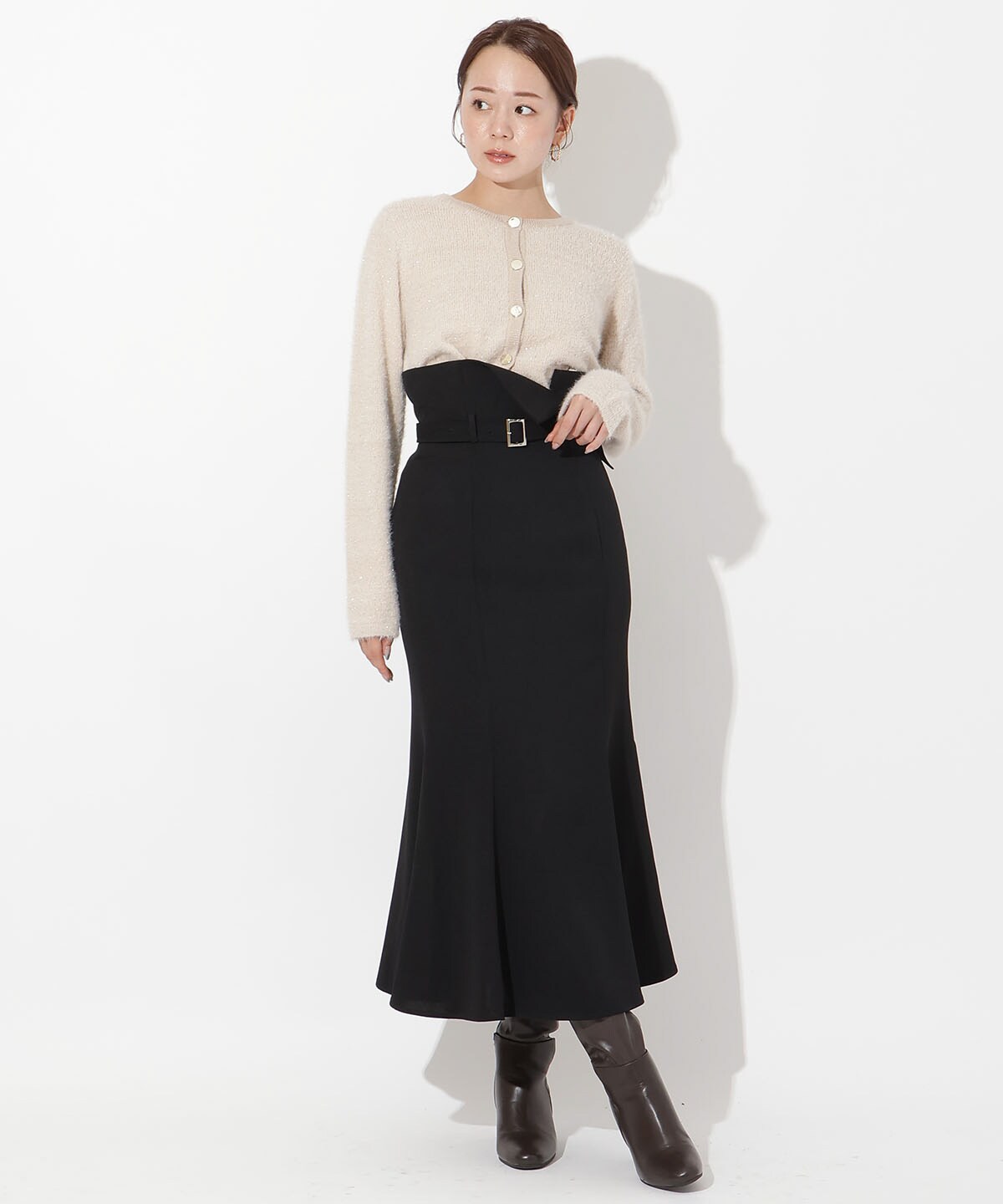ウエスト折り返しマーメイドスカート
