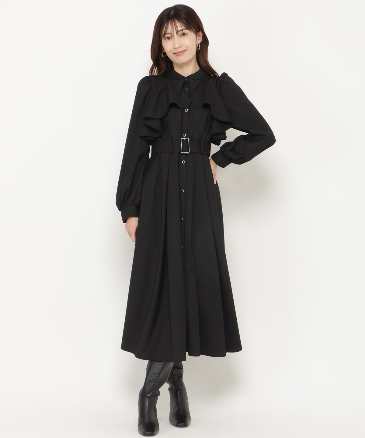 フリルケープワンピース