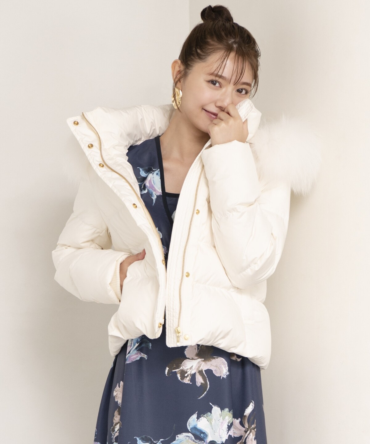 FOXファー付きショートダウン