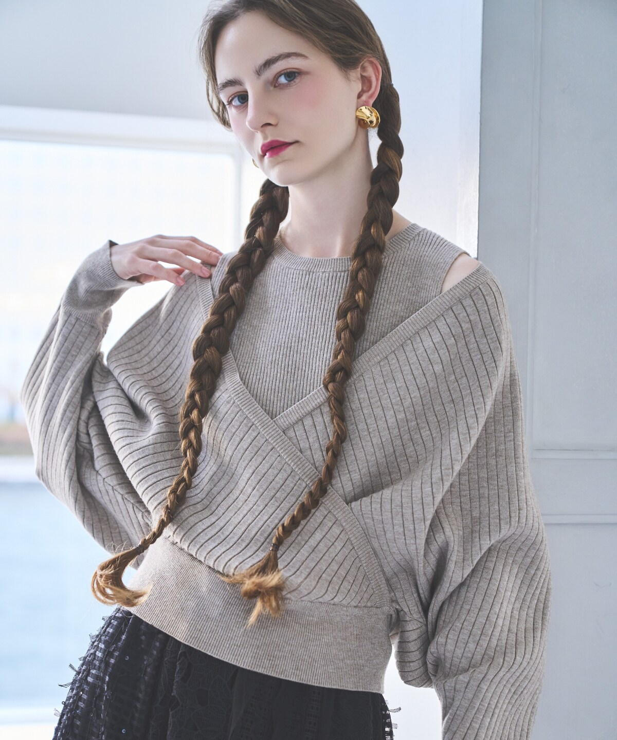 ManyWayレイヤードニットプルオーバー