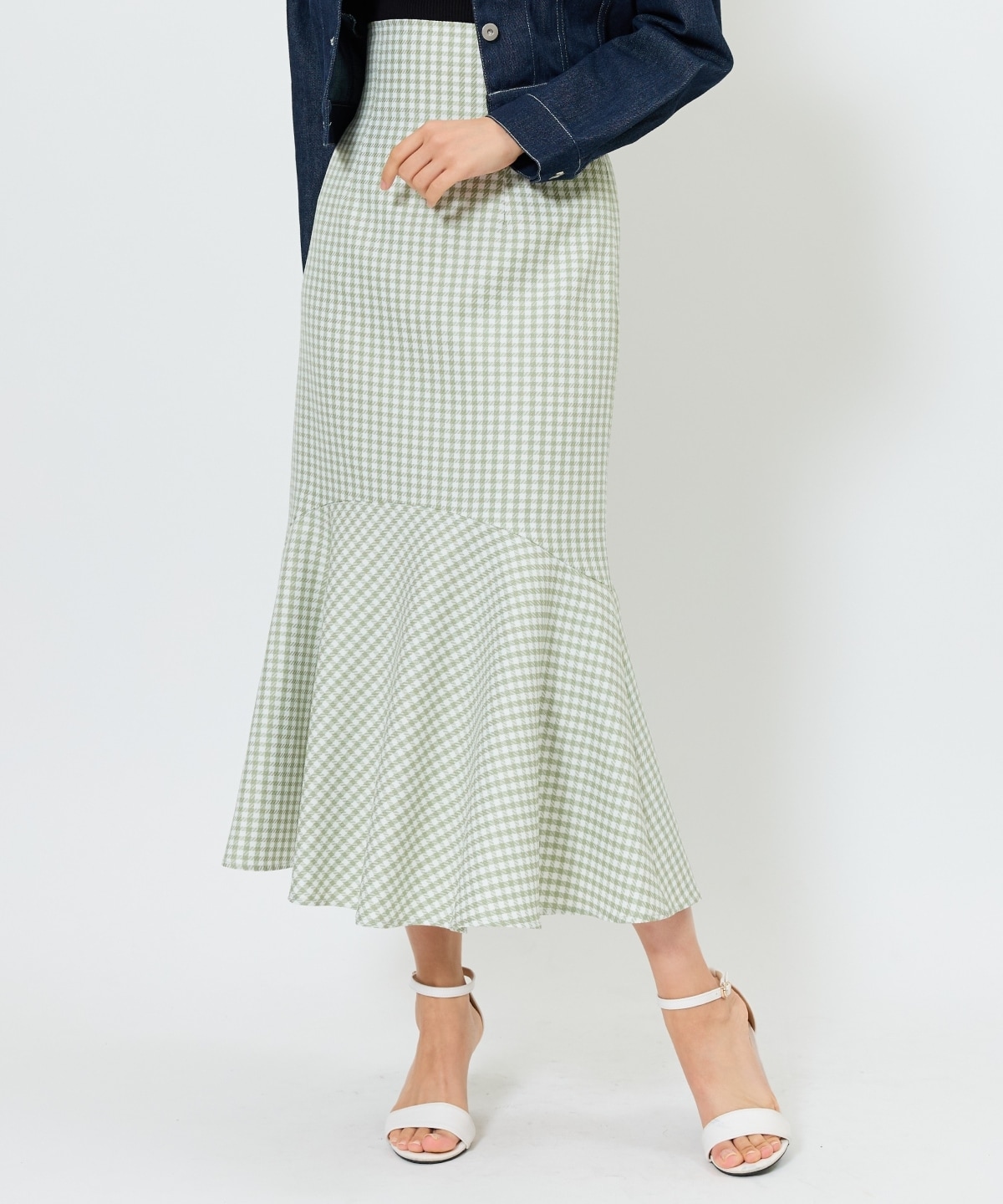 千鳥柄マーメイドスカート