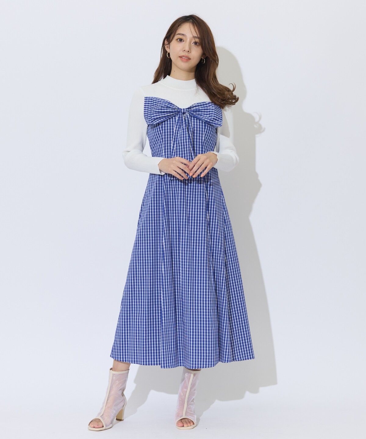 バイカラーカシュクールワンピース(F ベージュ): AND COUTURE｜公式