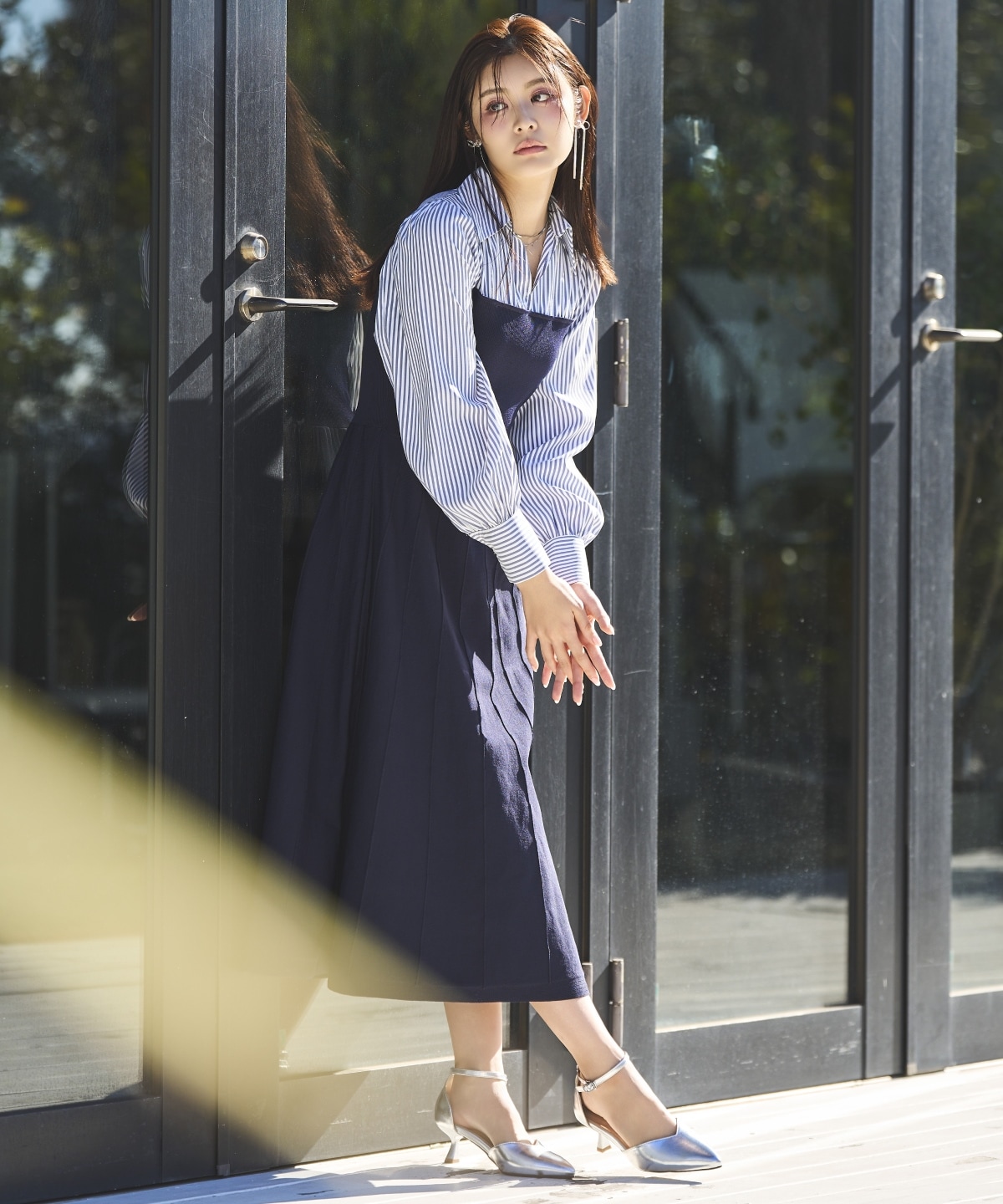 スキッパーシャツドッキングワンピース