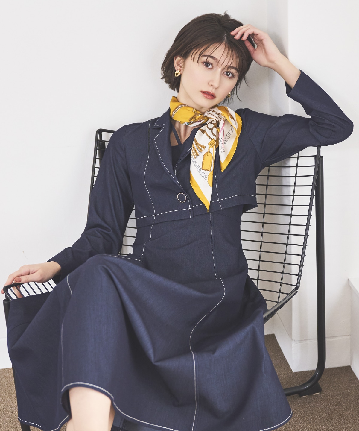 デニムライクアンサンブルワンピース