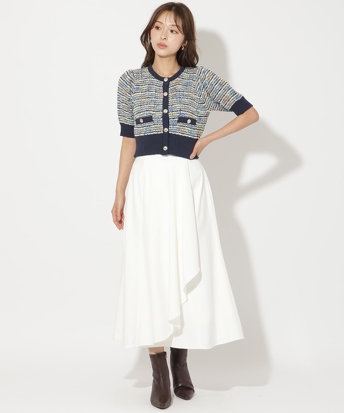 サイドリブラッフルマーメイドスカート