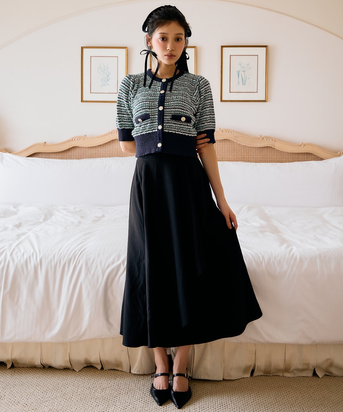 サイドリブラッフルマーメイドスカート