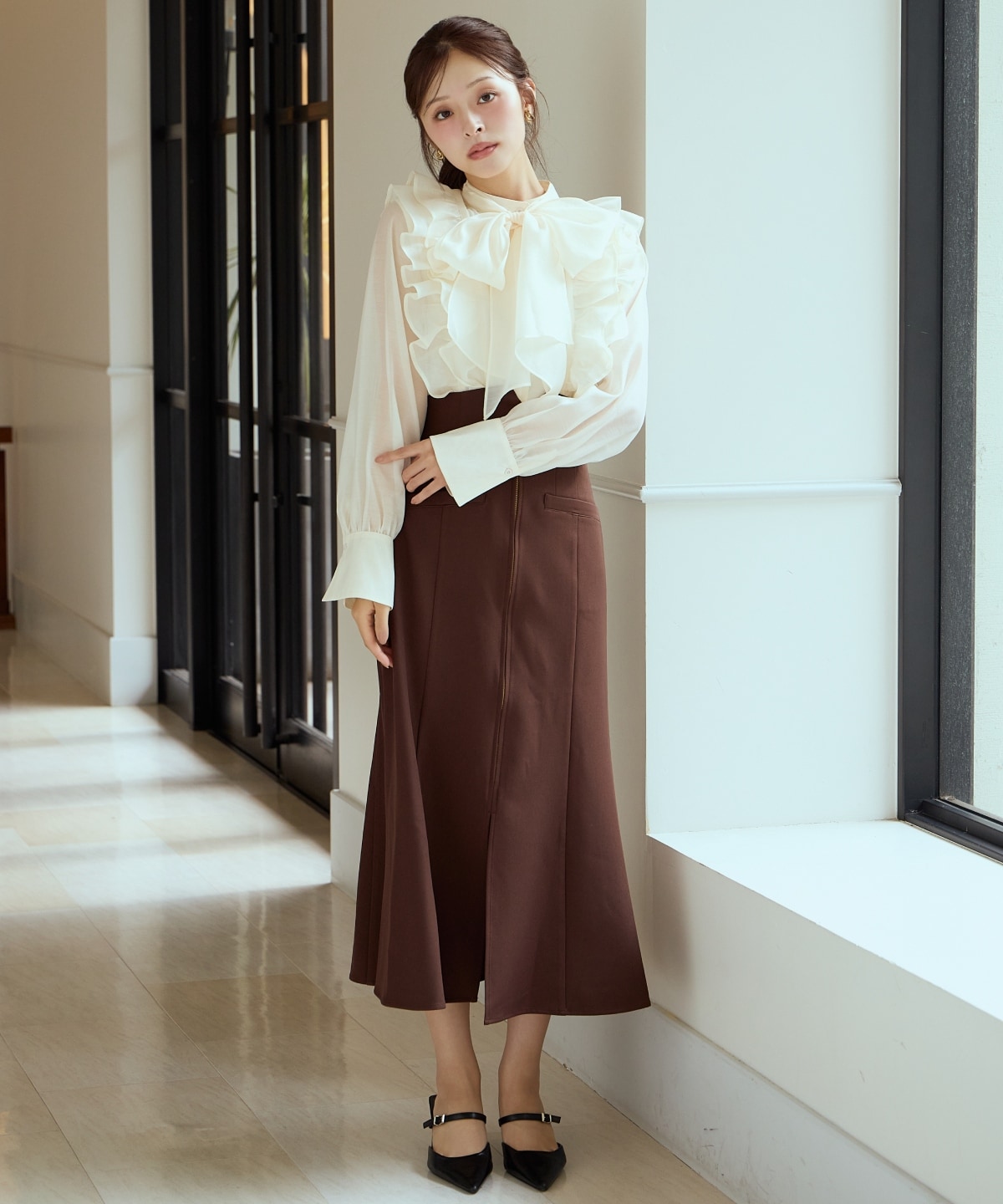 フロントZIPマーメイドスカート