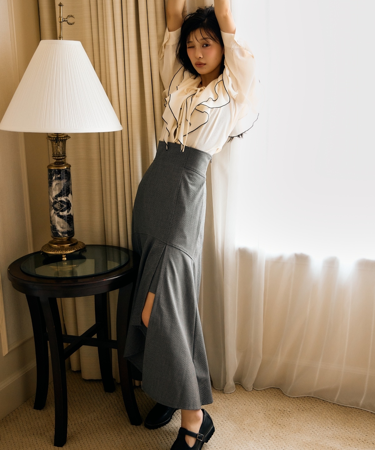 【AND COUTURE】インナーミニマーメイドスカート