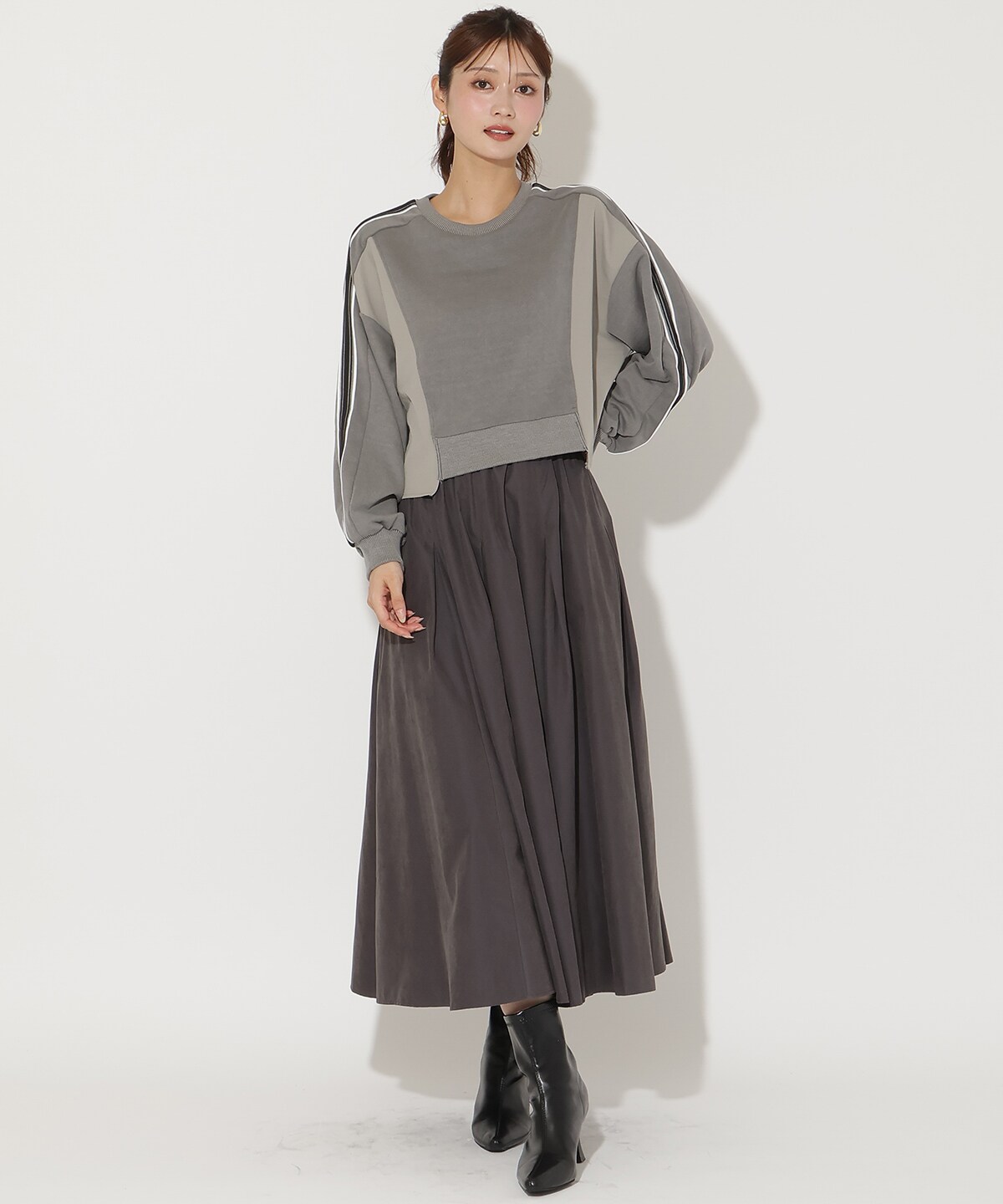 ピーチスウェードタックスカート