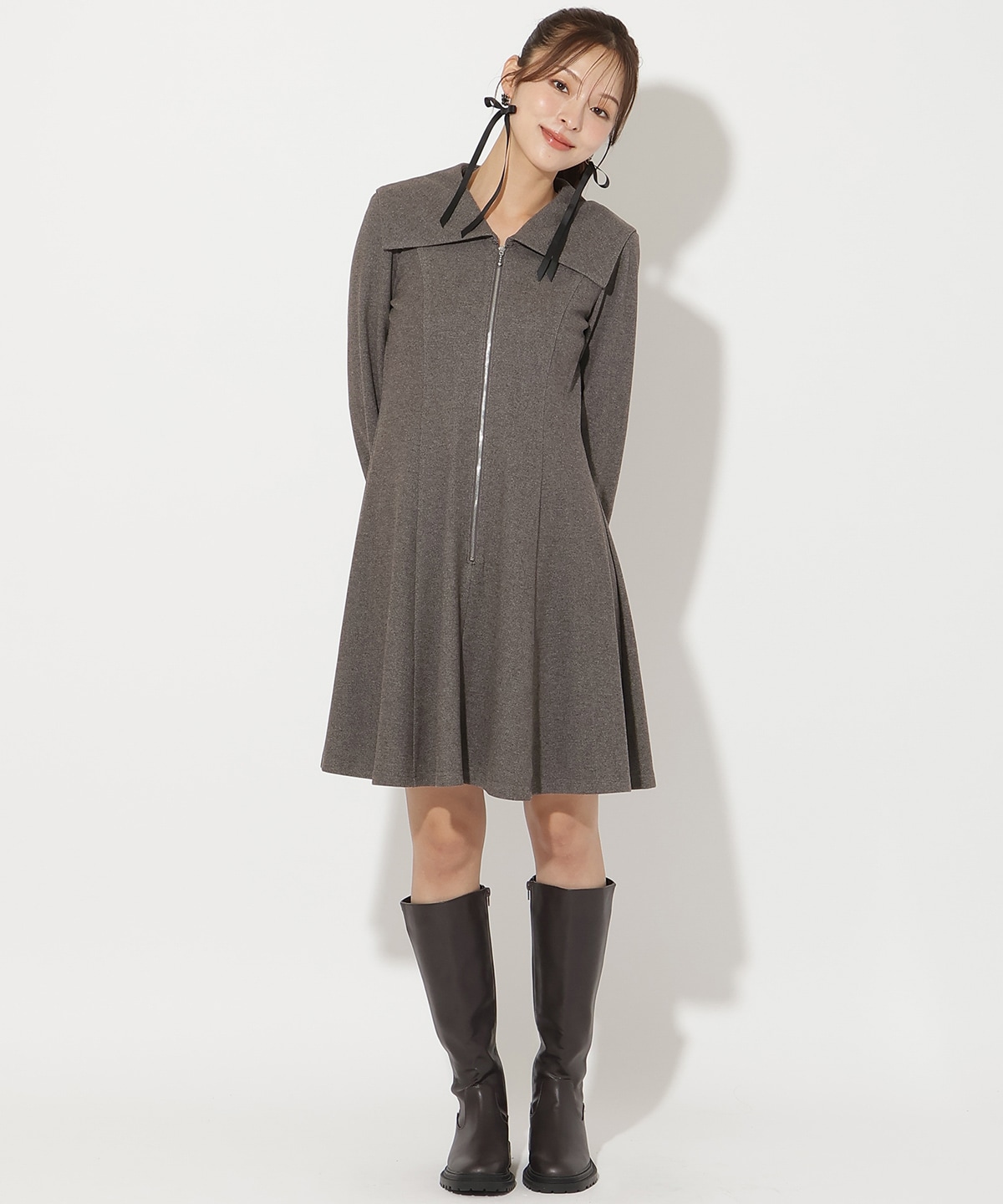 センターZIPミニワンピース