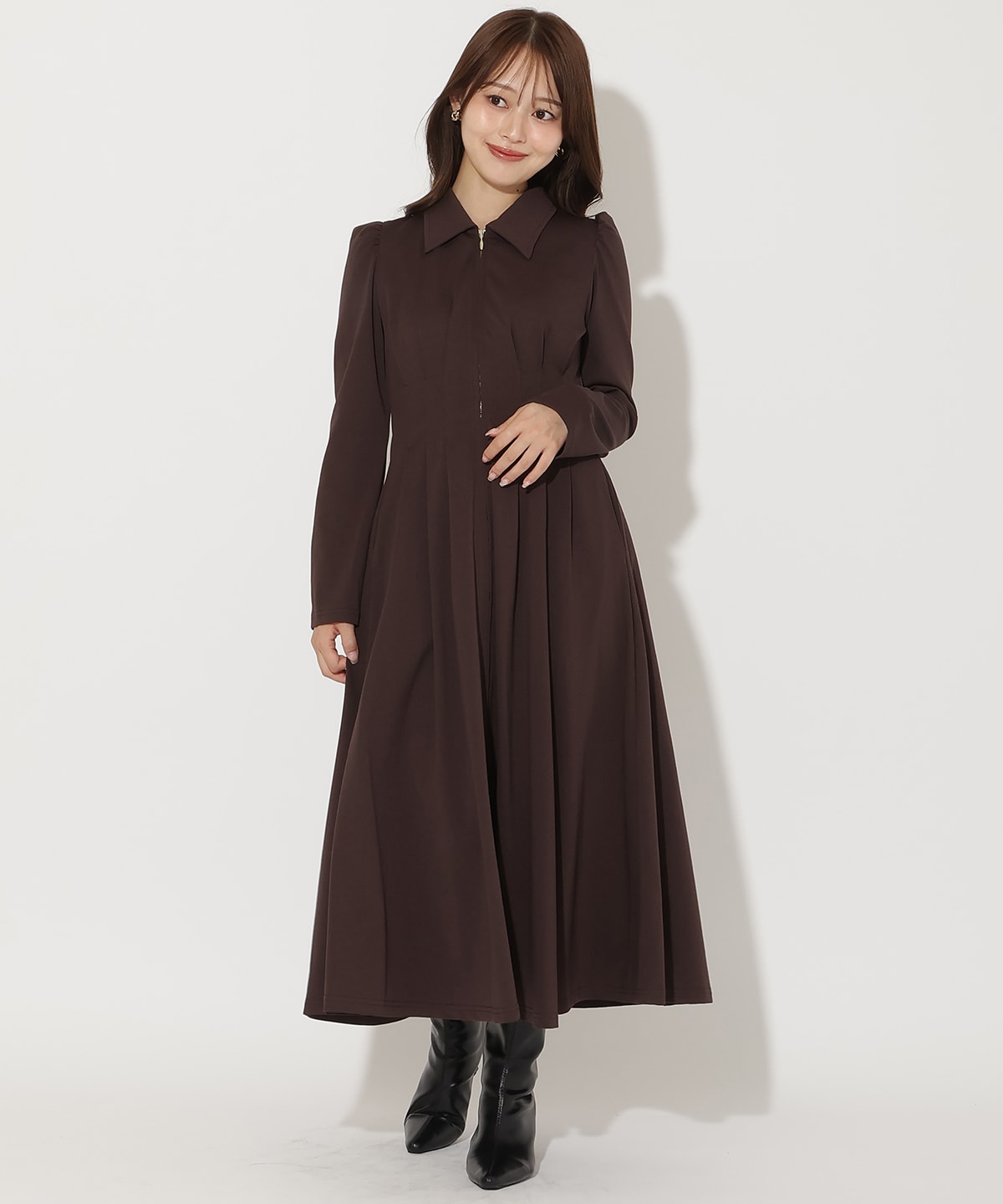 センターZIPワンピース