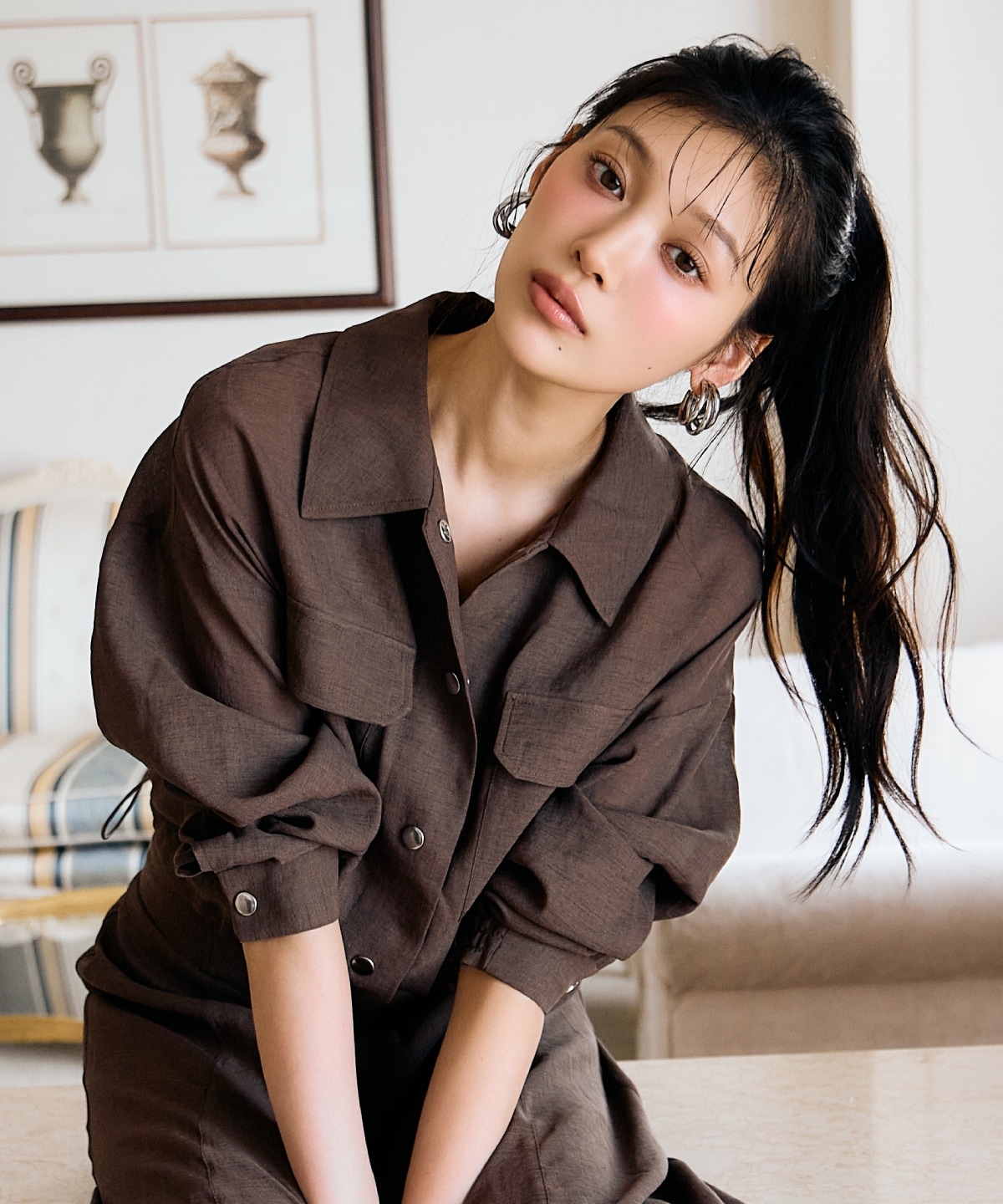 シアークロップドサファリジャケット