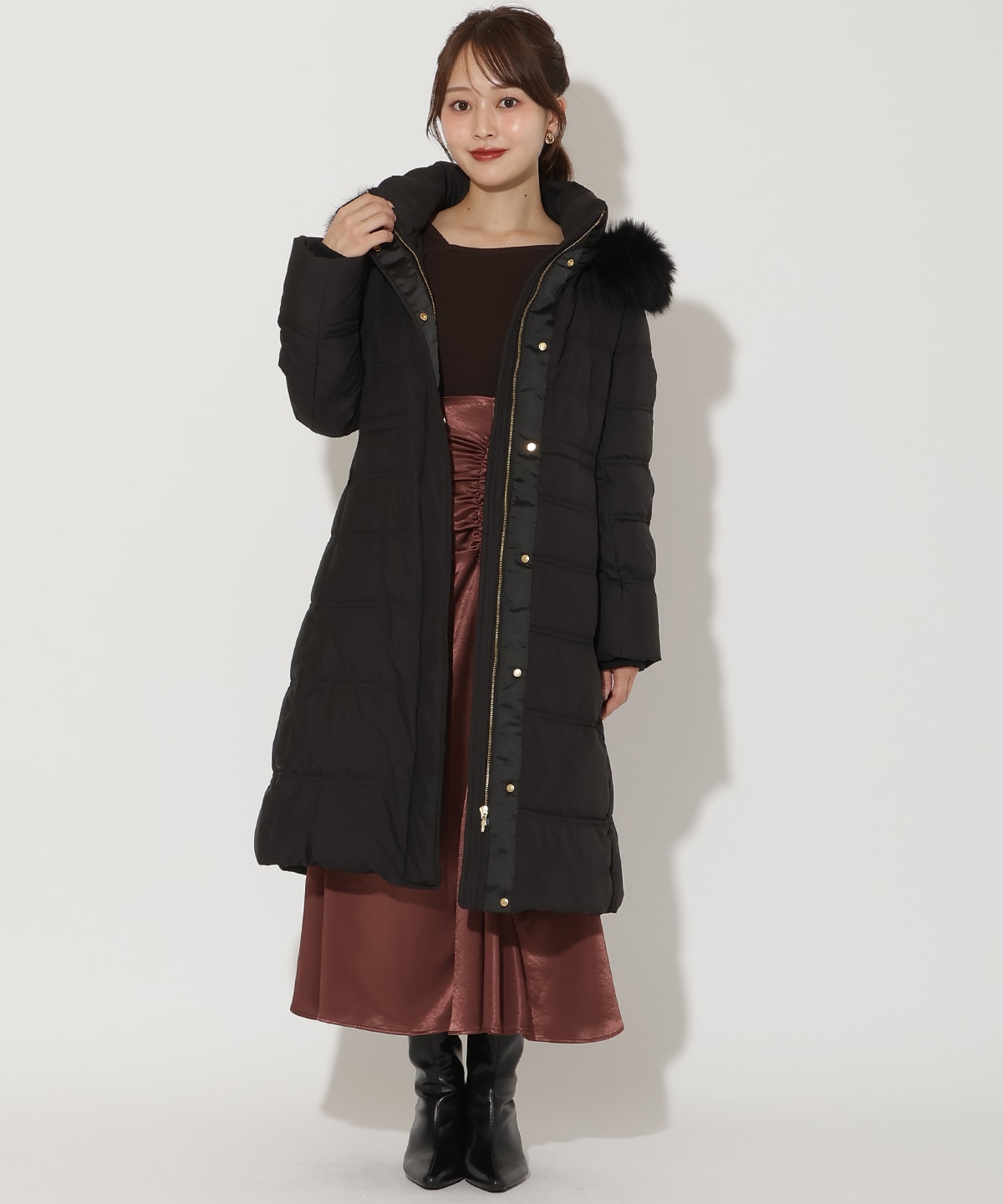 FOXファー付きミドルロングダウン