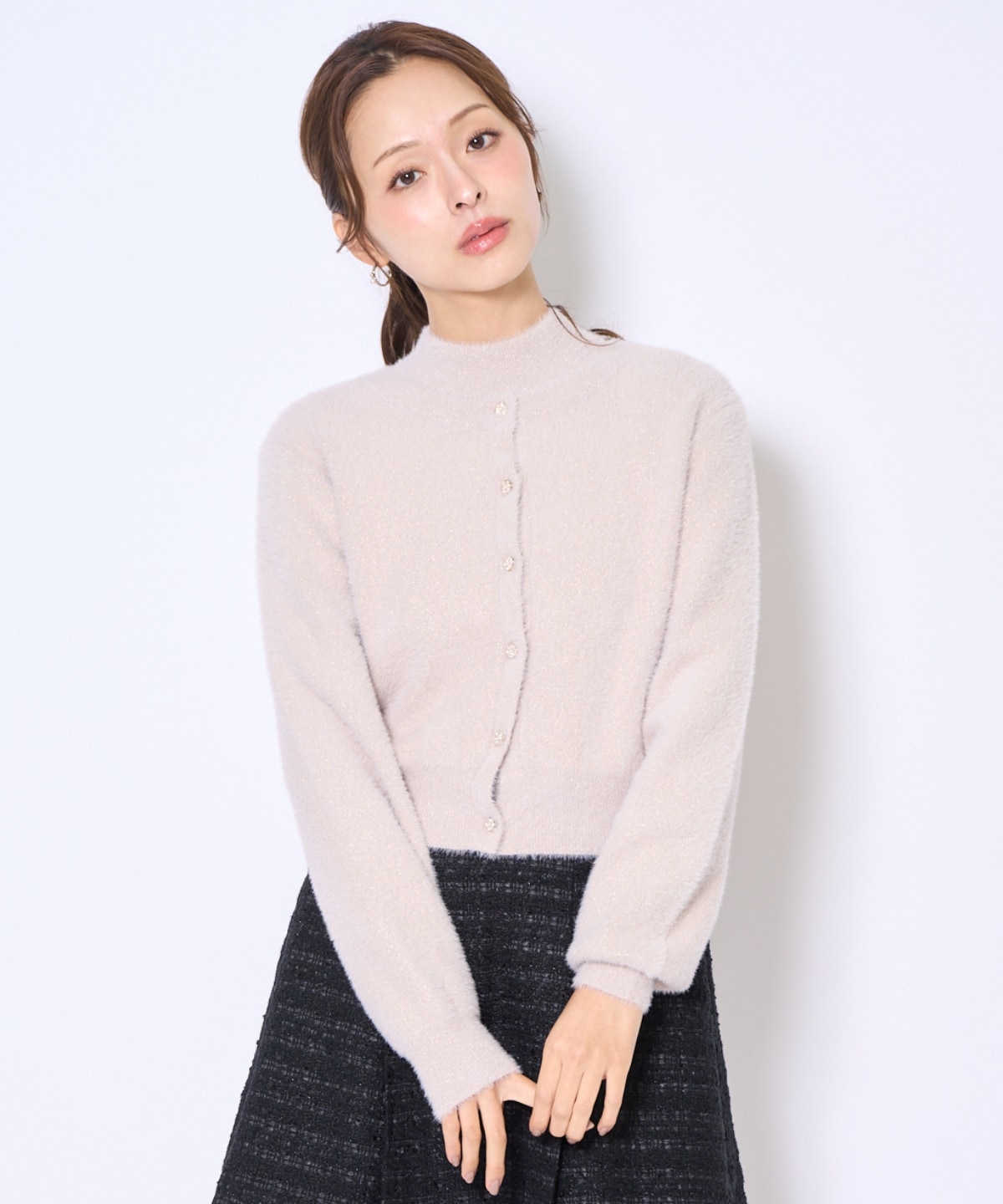 ラメフェザーニットアンサンブル