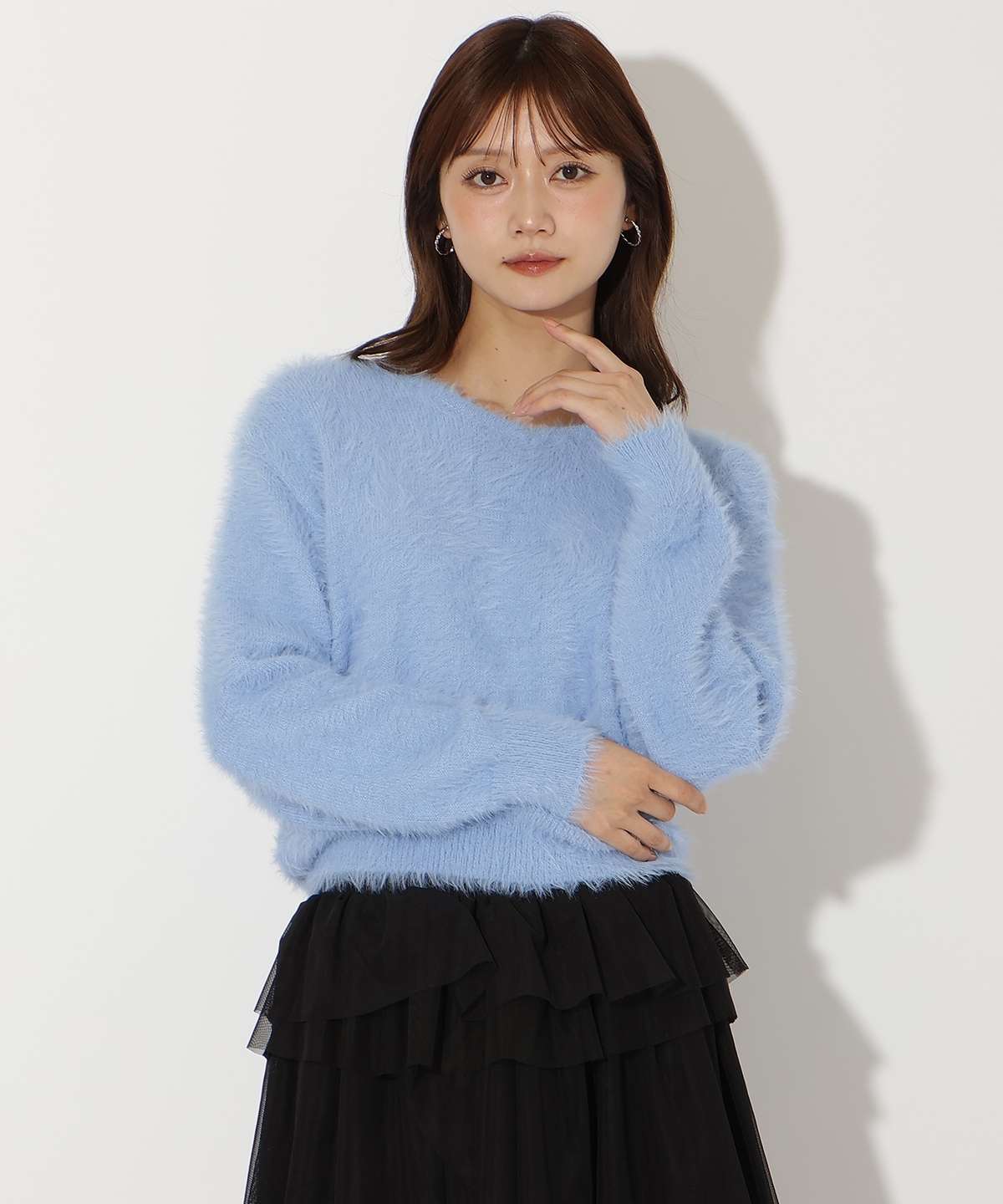 前後２WAYシャギーニットプルオーバー