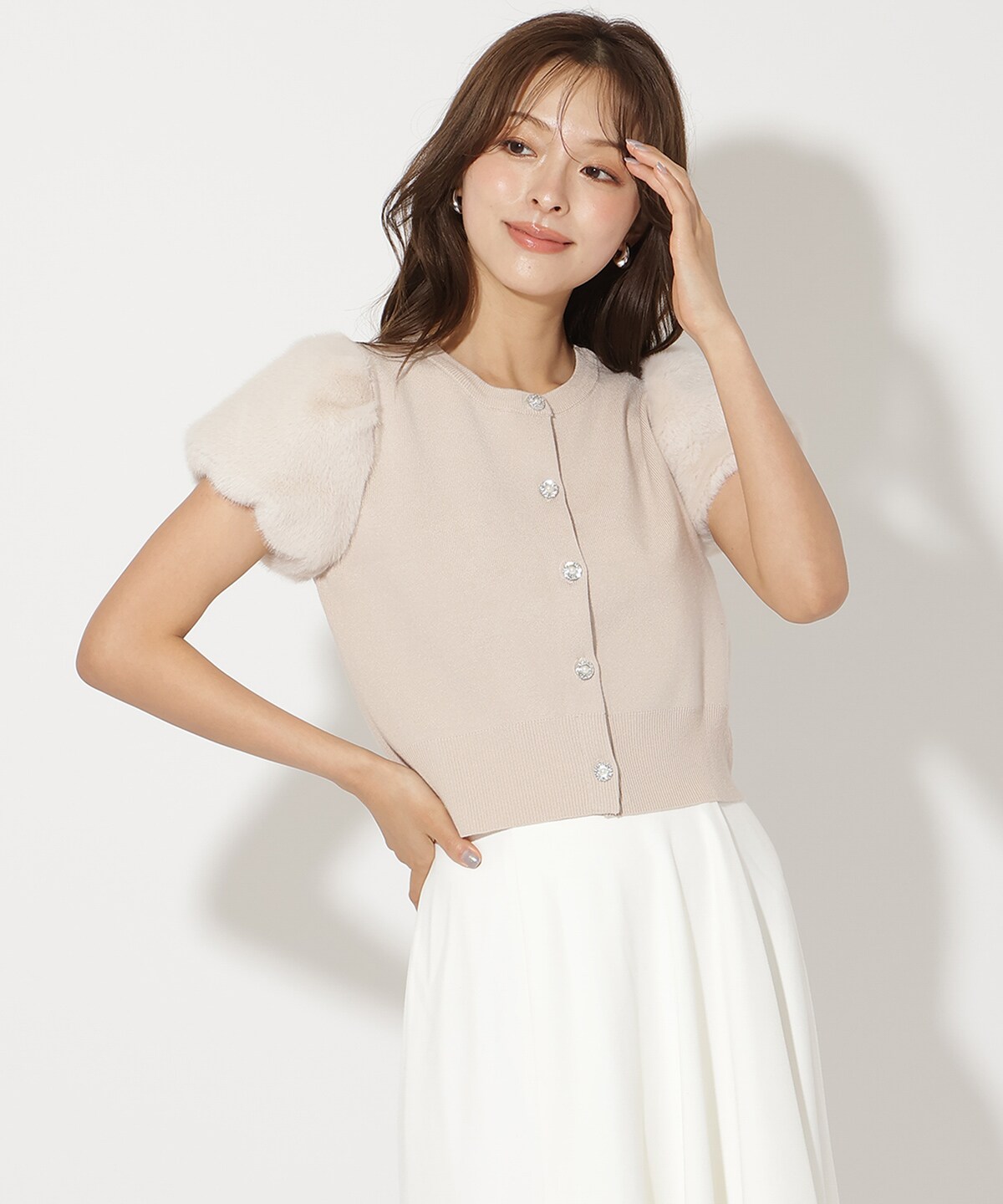 【アンドゥムルメステール】（M）シースルーベスト タッセル付き ボタン モヘアシルクベスト（Cornflower）|Sunspel