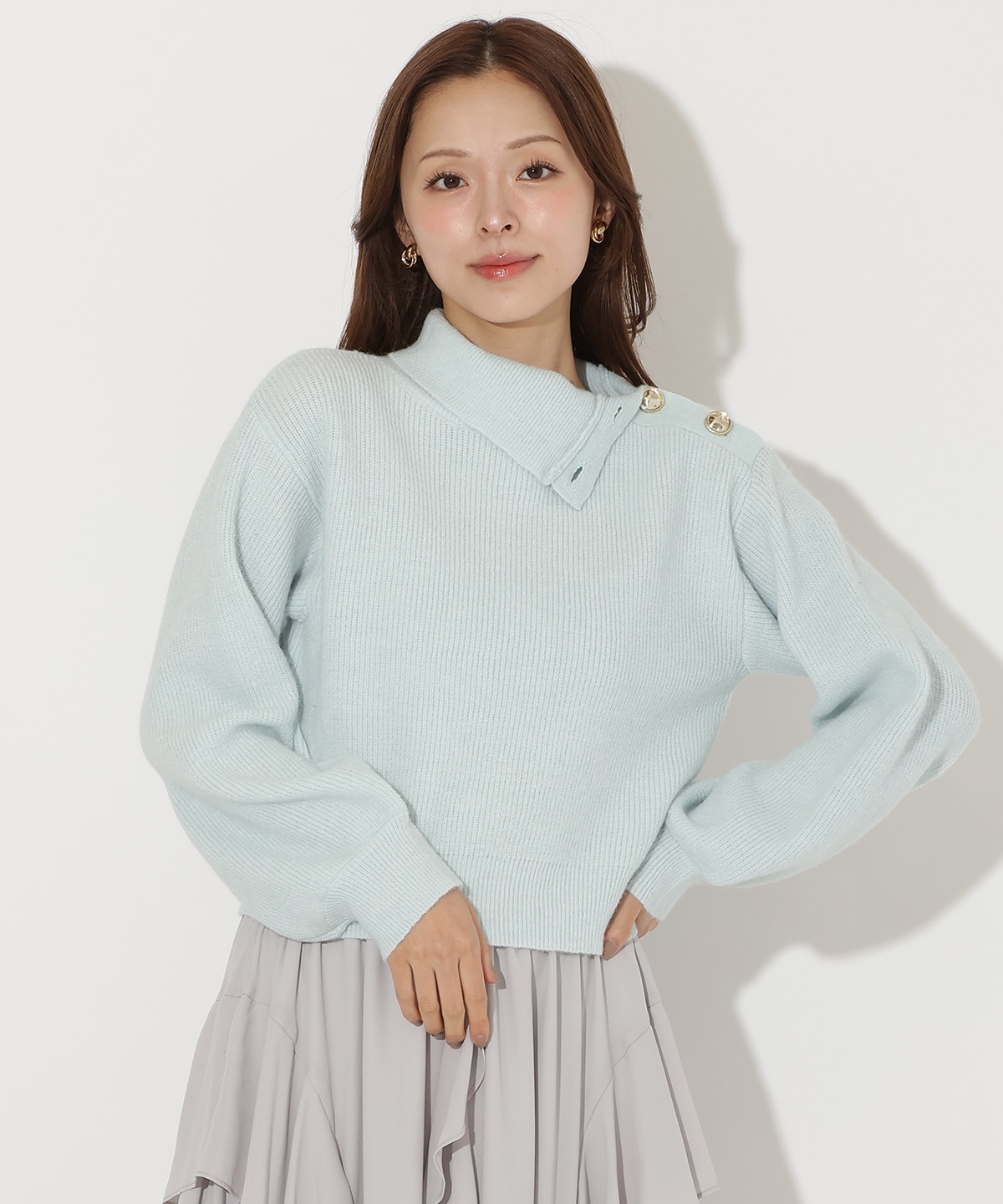 ショルダーボタンマルチウェイニットプルオーバー