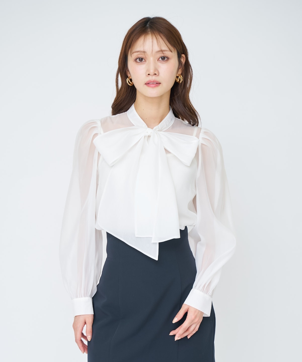 【先行予約受付中】シアーボウタイブラウス