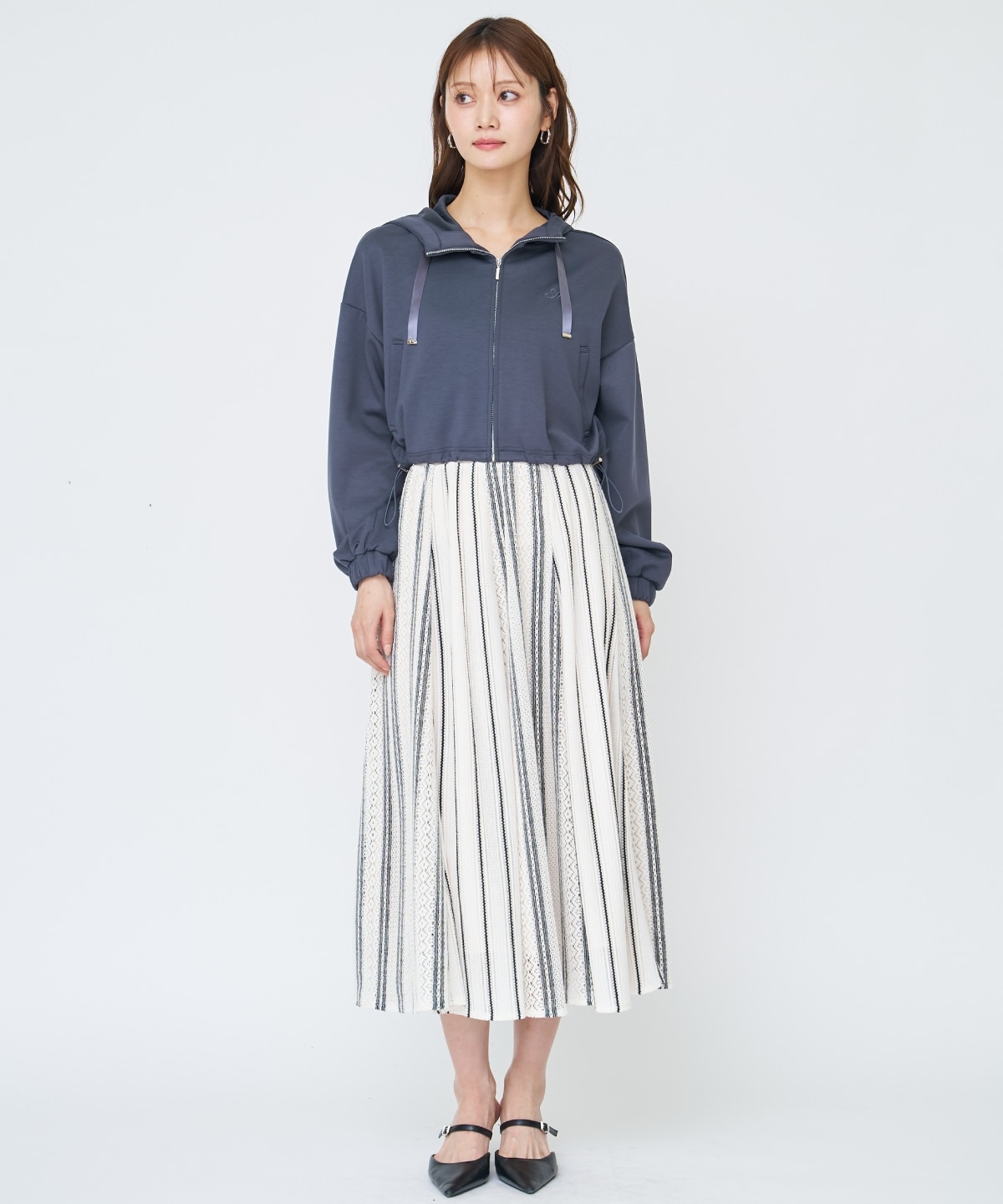 ラッセルストライプロングスカート