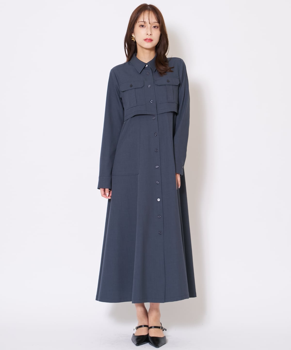 サファリシャツワンピース