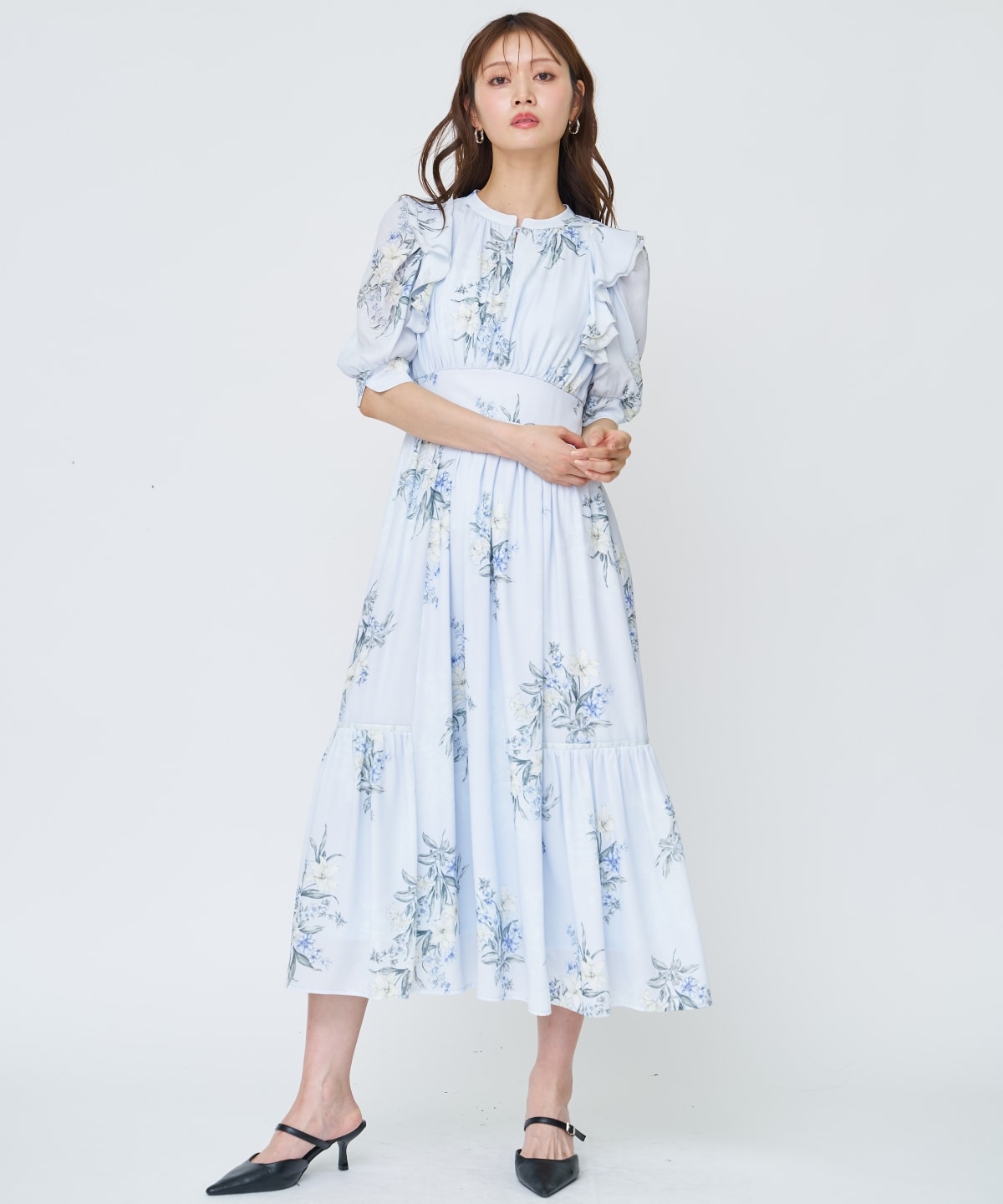 【先行予約受付中】シャドーフラワーブーケワンピース