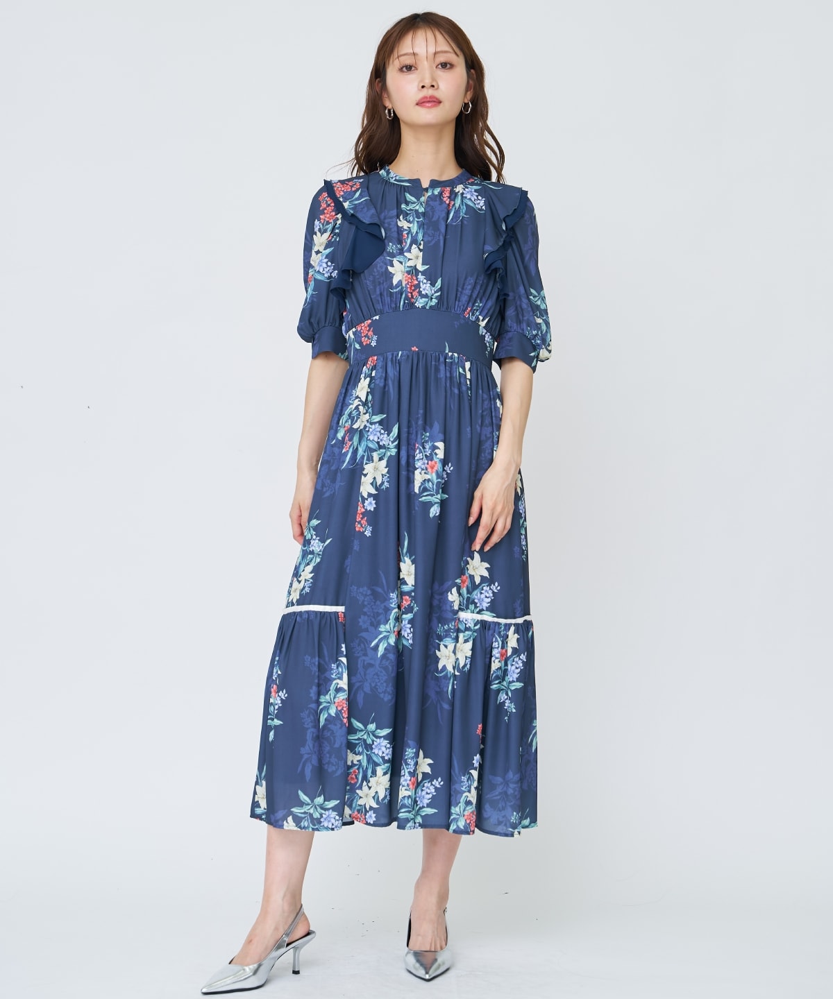 【先行予約受付中】シャドーフラワーブーケワンピース