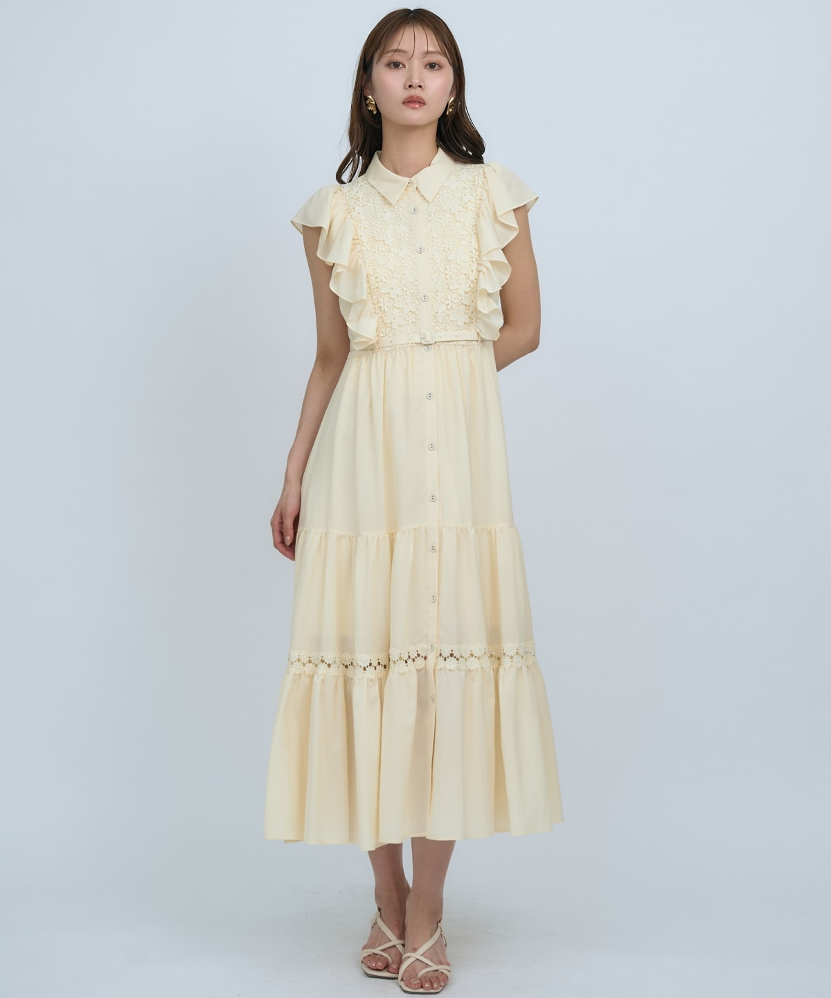 【先行予約受付中】レースフリルシャツワンピース