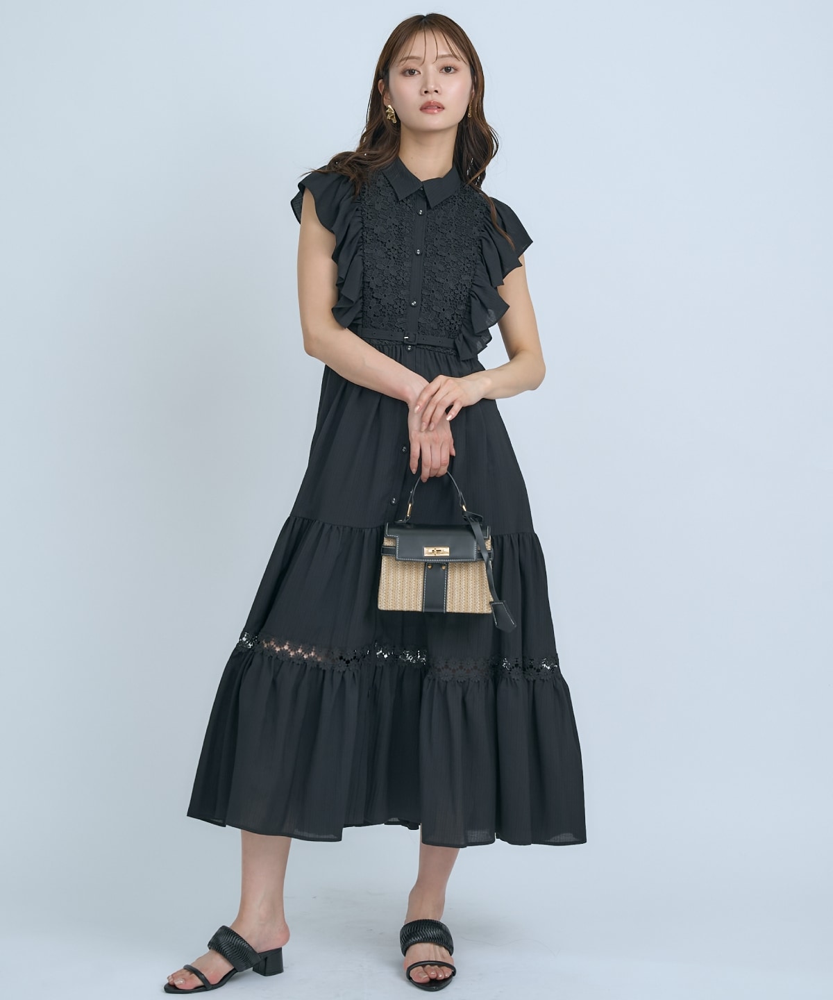 【先行予約受付中】レースフリルシャツワンピース