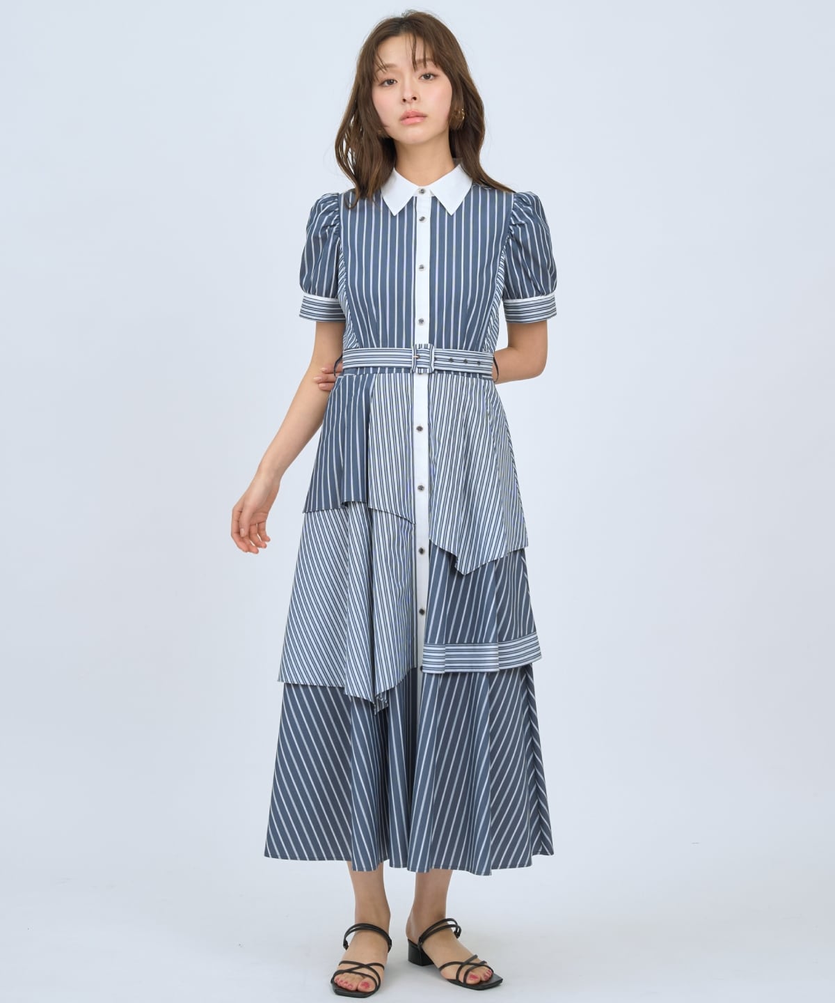 【先行予約受付中】マルチストライプシャツワンピース