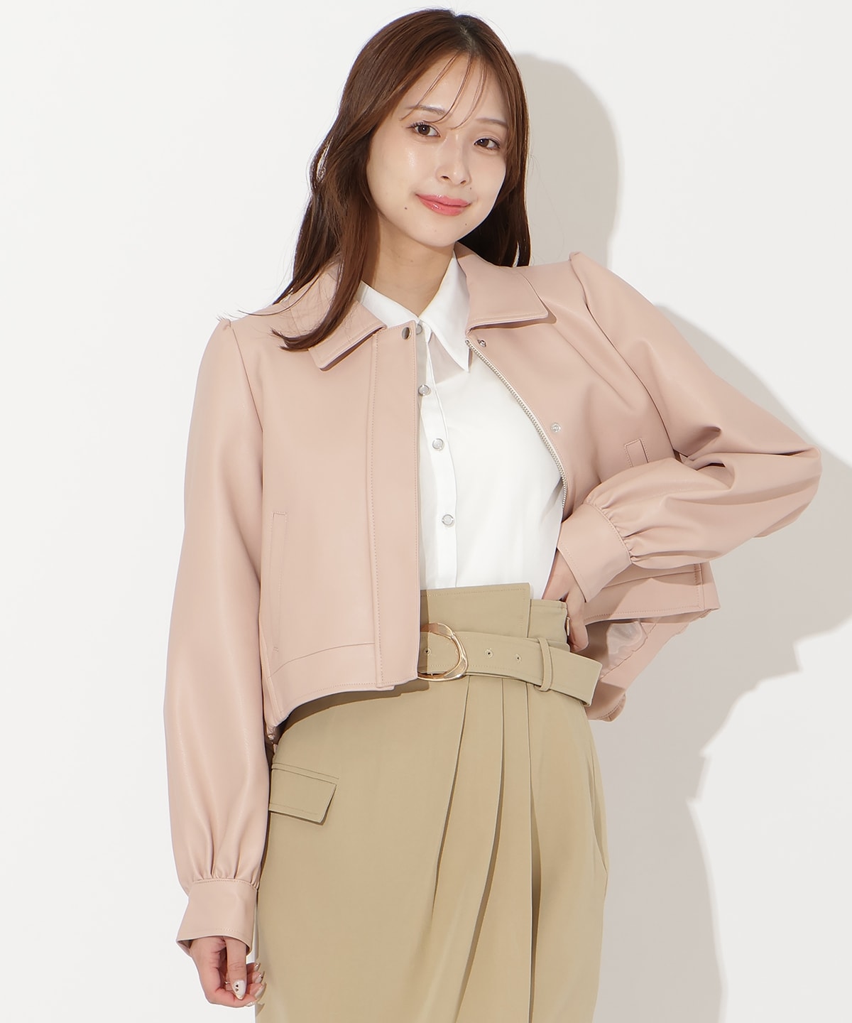 【先行予約受付中】フェイクレザーブルゾン